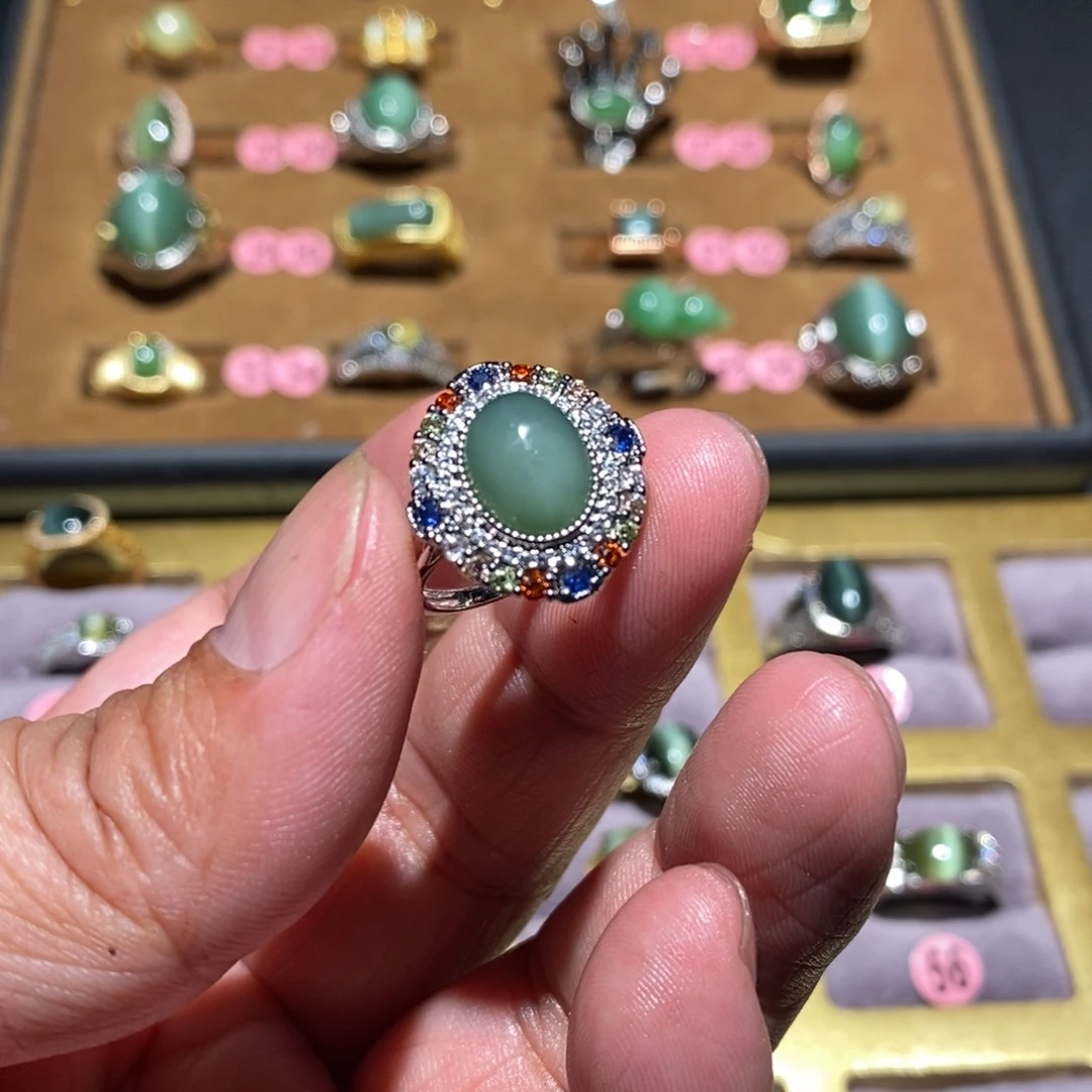 和田玉（碧玉）戒指未镶嵌1****6