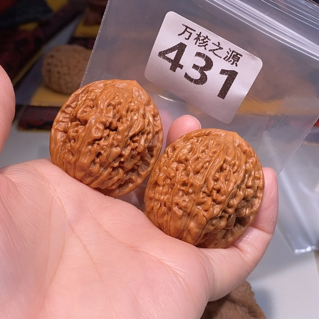吊坠文玩核桃38.5莲花虎头……