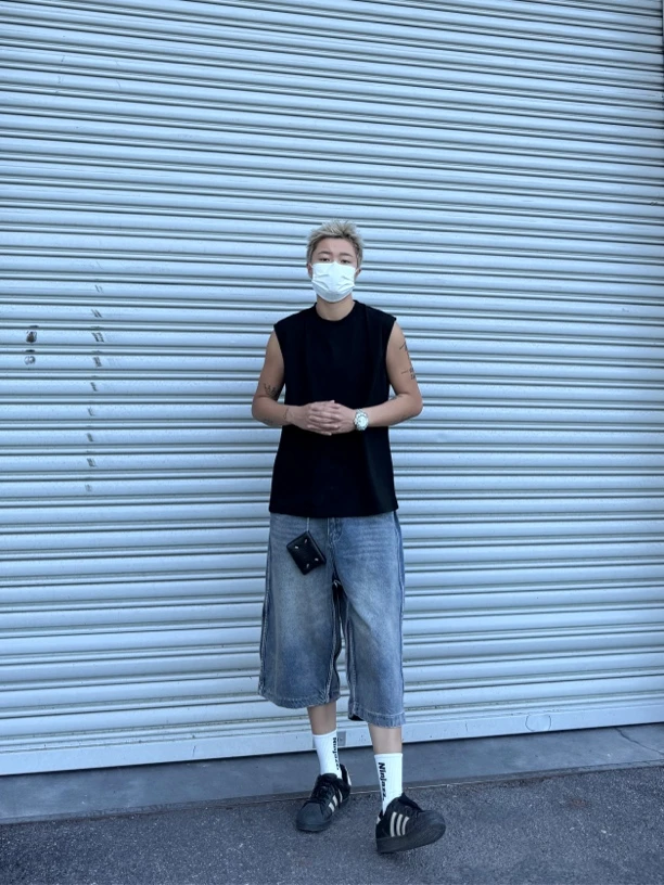 Ninjazz 【帅T专属】简约短宽版240克索罗娜宽肩坎肩小领口背心