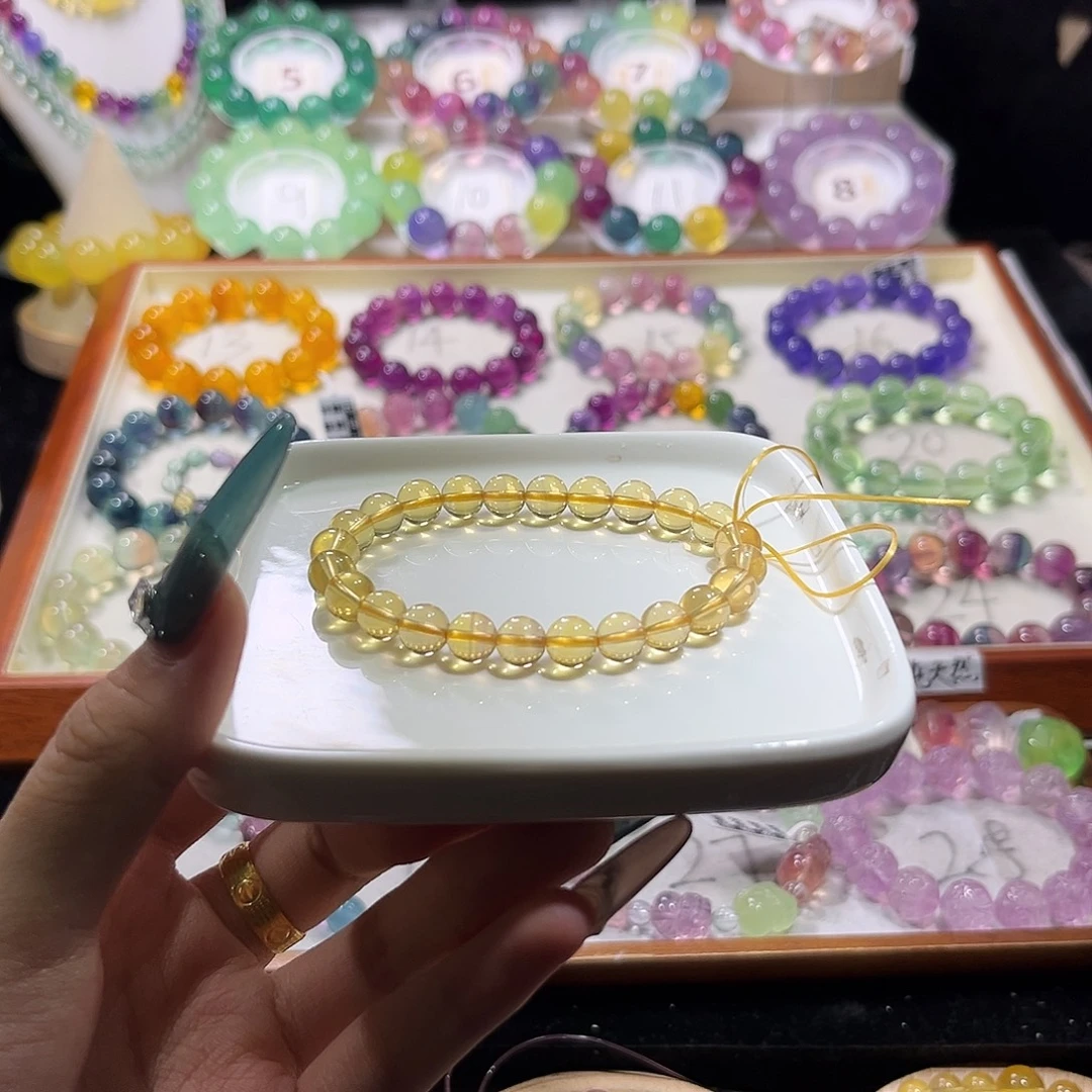未镶嵌手链萤石纯净体太阳黄