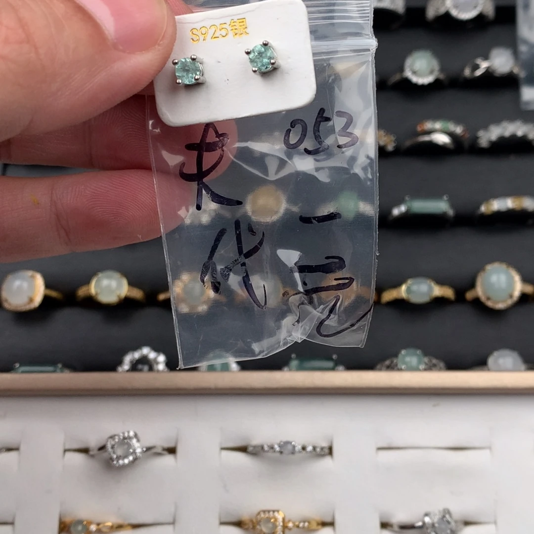 ᥫ***˗翡翠银S925镶嵌戒圈053