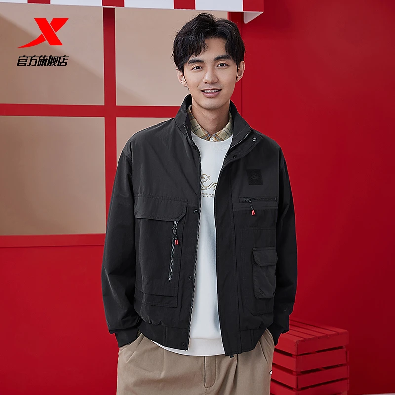 新春系列|特步中国邮政联名夹克男春季新款男子时尚运动外套