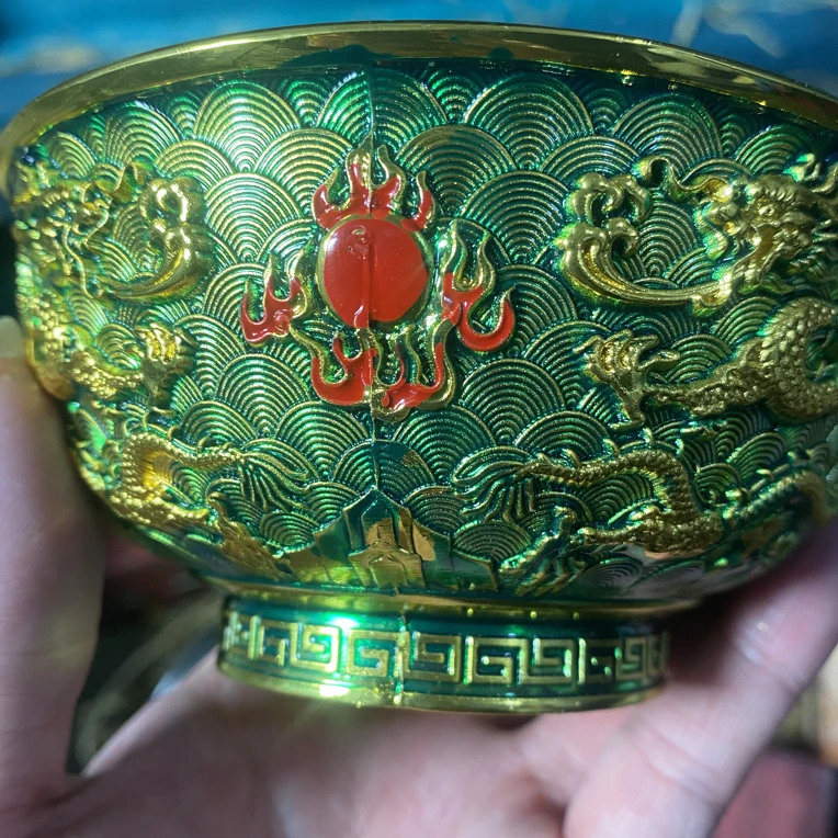 掐丝珐琅金碗龙腾盛世风格家居装饰摆件