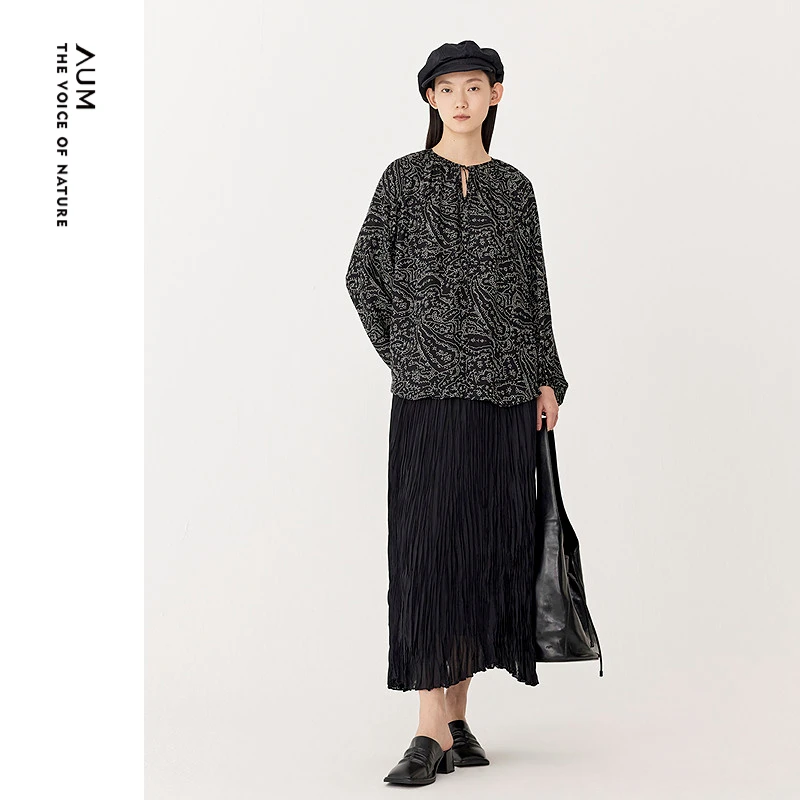 【艾钱钱精选】AUM通勤百搭黑色半身裙MAEG20332