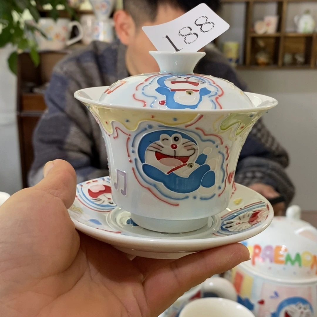 瓷片景德镇釉下彩手绘