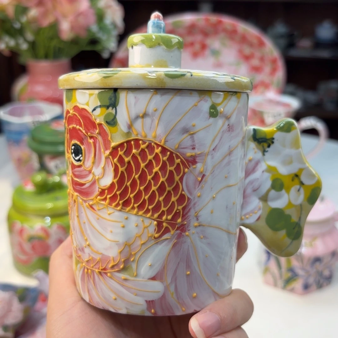 瓷片景德镇手绘高温釉下彩陶瓷茶具