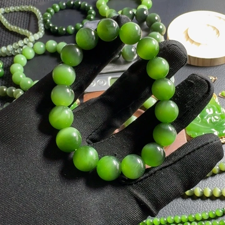 和田玉（碧玉）手串未镶嵌用**大