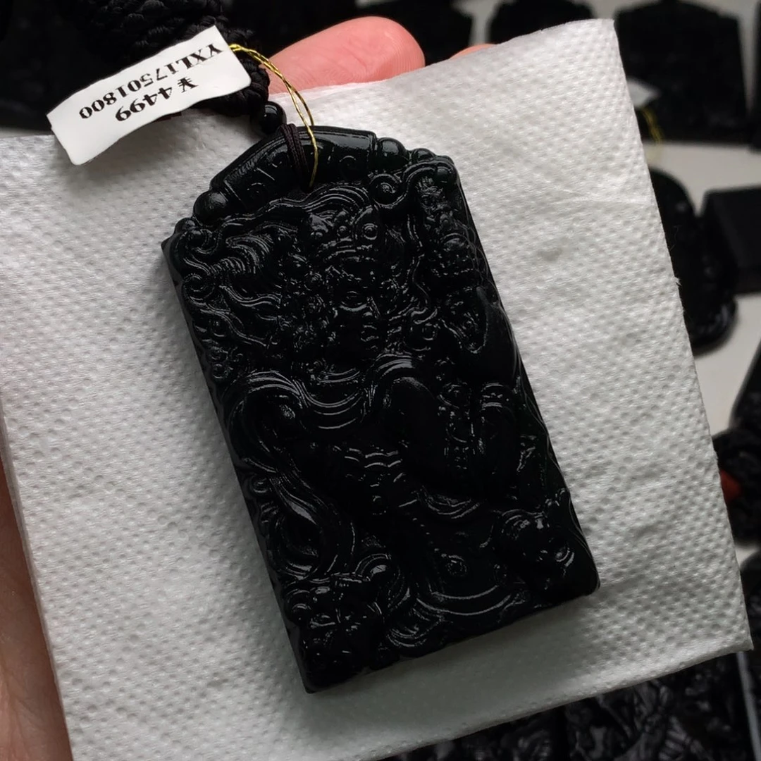 天然缅甸a货钢琴黑挂件