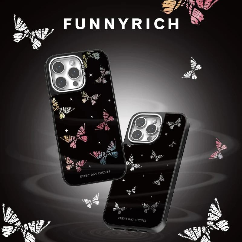 FUNNYRICH秘境斑斓蝴蝶适用iPhone17ProMax手机壳苹果16/15新款14