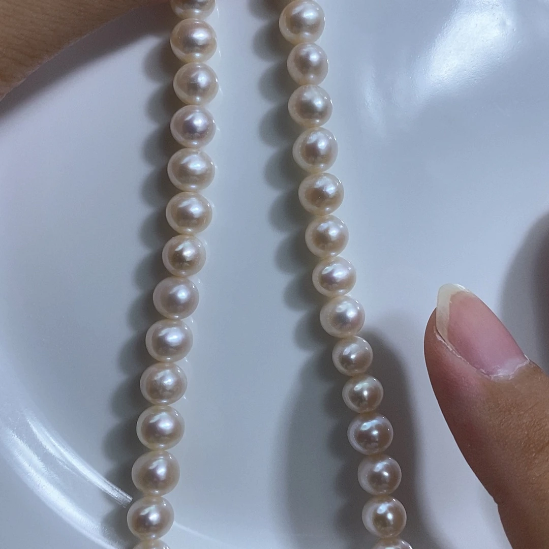 银S925镶嵌淡水珍珠卡7到8无核