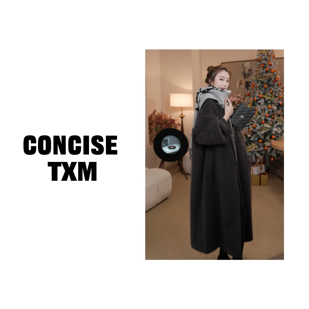 【唐小木】王牌大衣 羊绒拉绒大衣 冬季新款气质羊毛大衣 DY1153