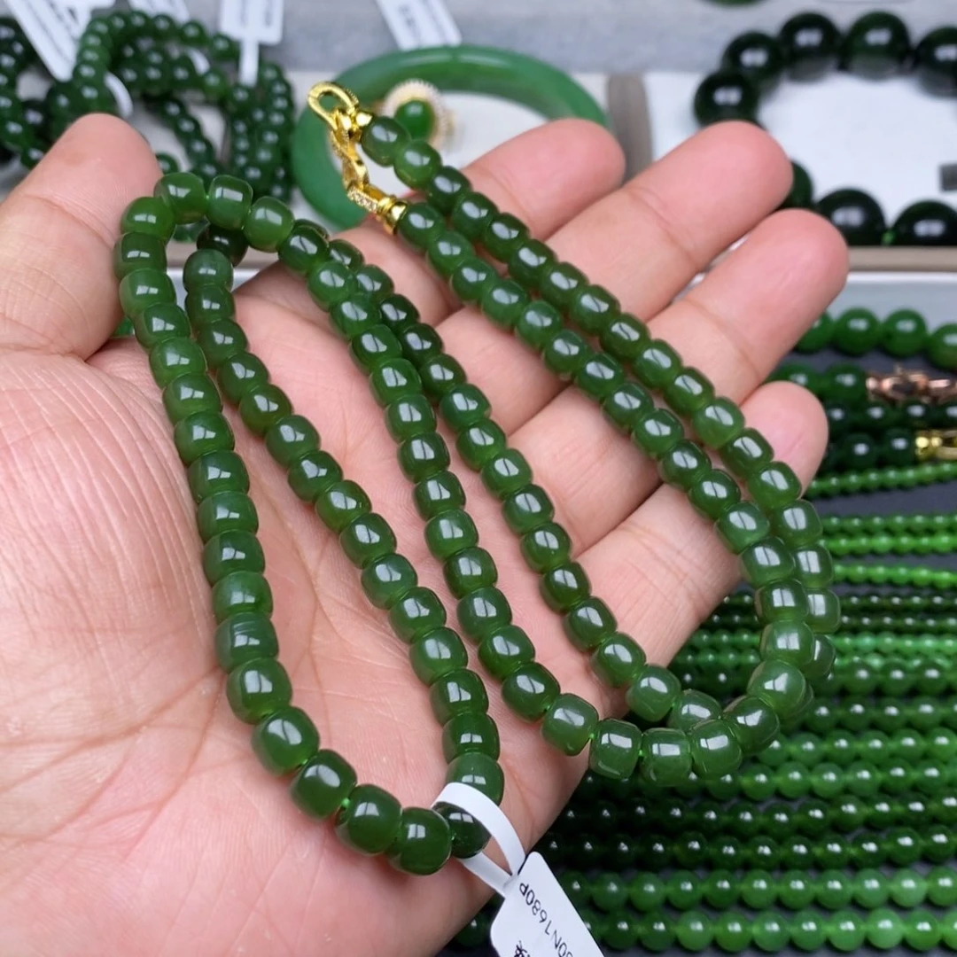 项链未镶嵌和田玉（碧玉）7mm