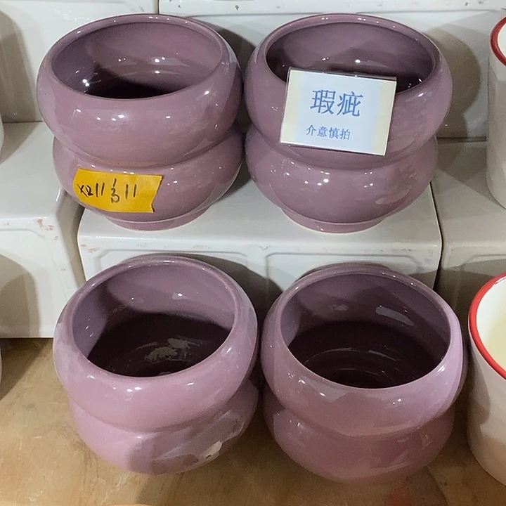 段泥花盆多肉植物盆瑕疵有孔