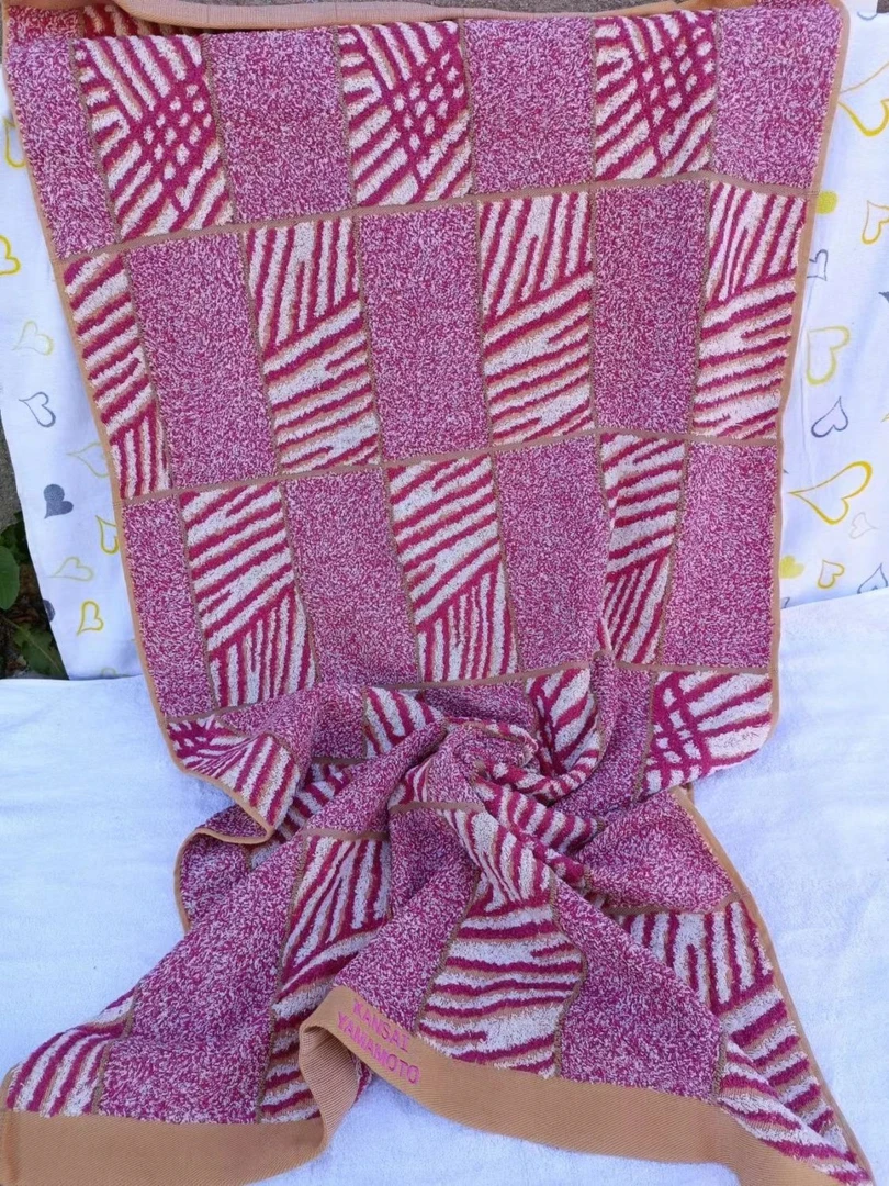 纯棉微瑕 色织双面毛圈 成人家用宿舍柔软吸水浴巾蓝色格子