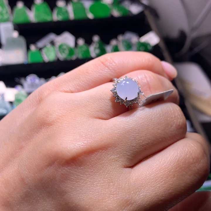 【闪购商品】银S925镶嵌戒指翡翠天然翡翠