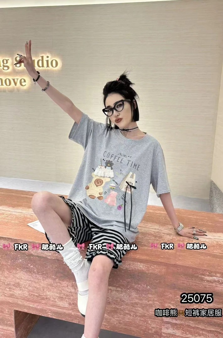 大小码睡衣/咖啡熊家居服 25075/25076