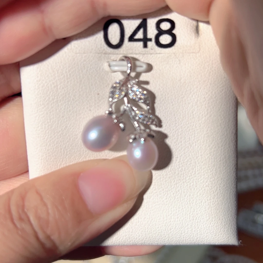 淡水珍珠银S925镶嵌香芋紫天然珍珠通体银配件