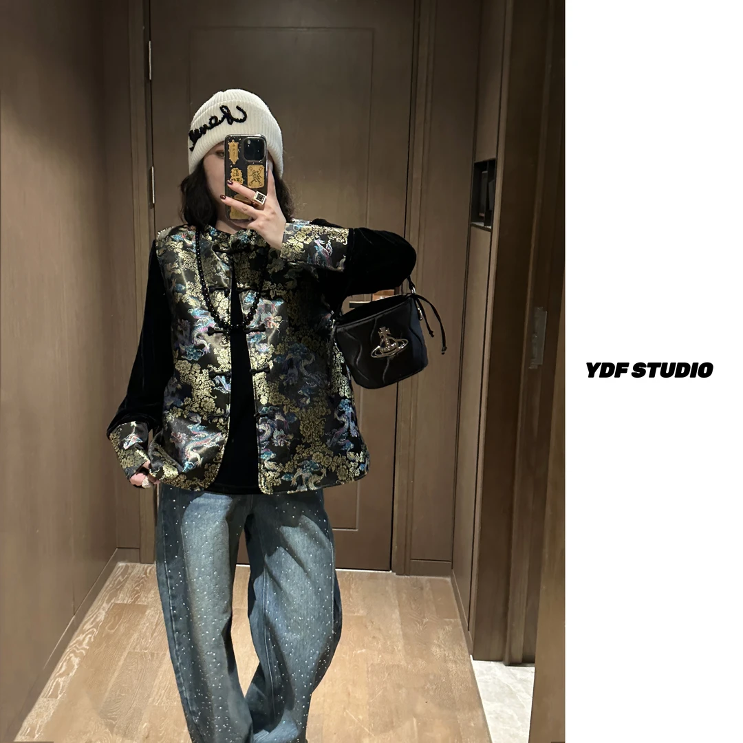 YDFSTUDIO小众【清风雅韵】新中式国风重工盘扣设计优雅气质两件套