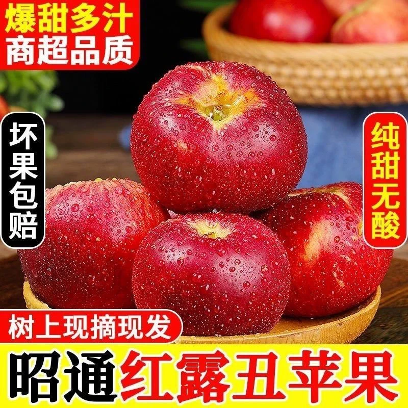 云南昭通红露丑苹果现摘当季脆甜多汁冰糖心水果