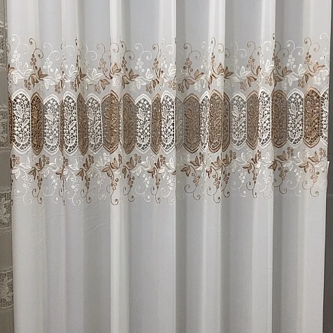 双色镂空纱帘8米打孔