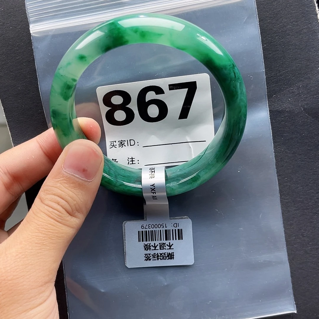 石英质玉（非洲翠）未镶嵌手镯61圈口867