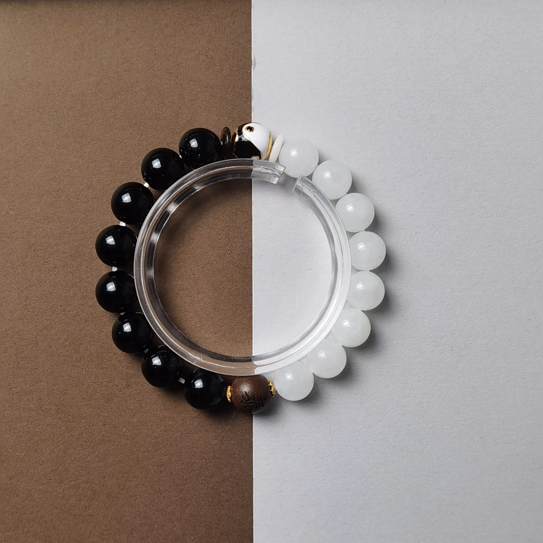 非金属珐琅手链 否极泰来原创雷公墨国风饰品合香珠手串