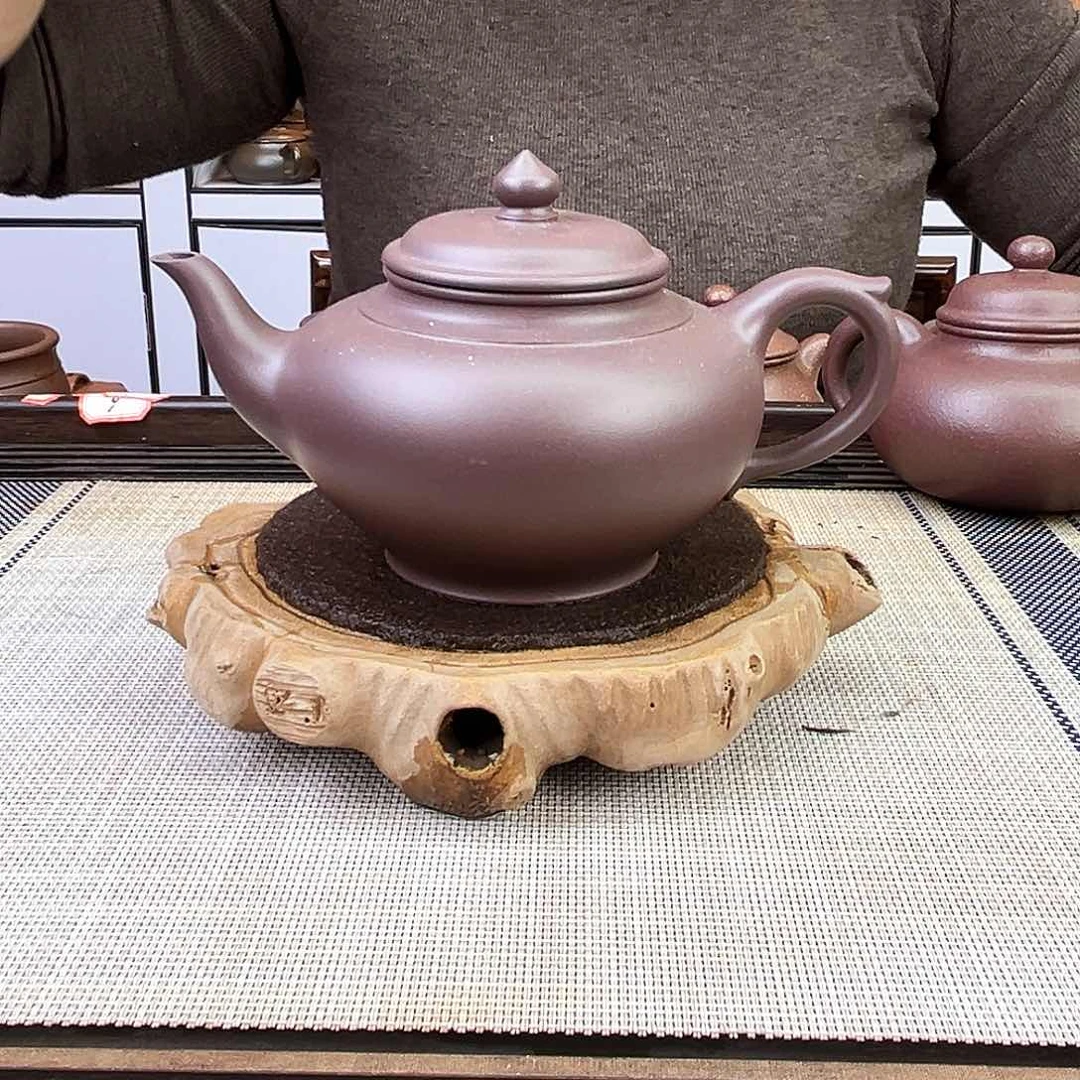 紫砂茶壶宜兴紫砂天青紫泥330c c