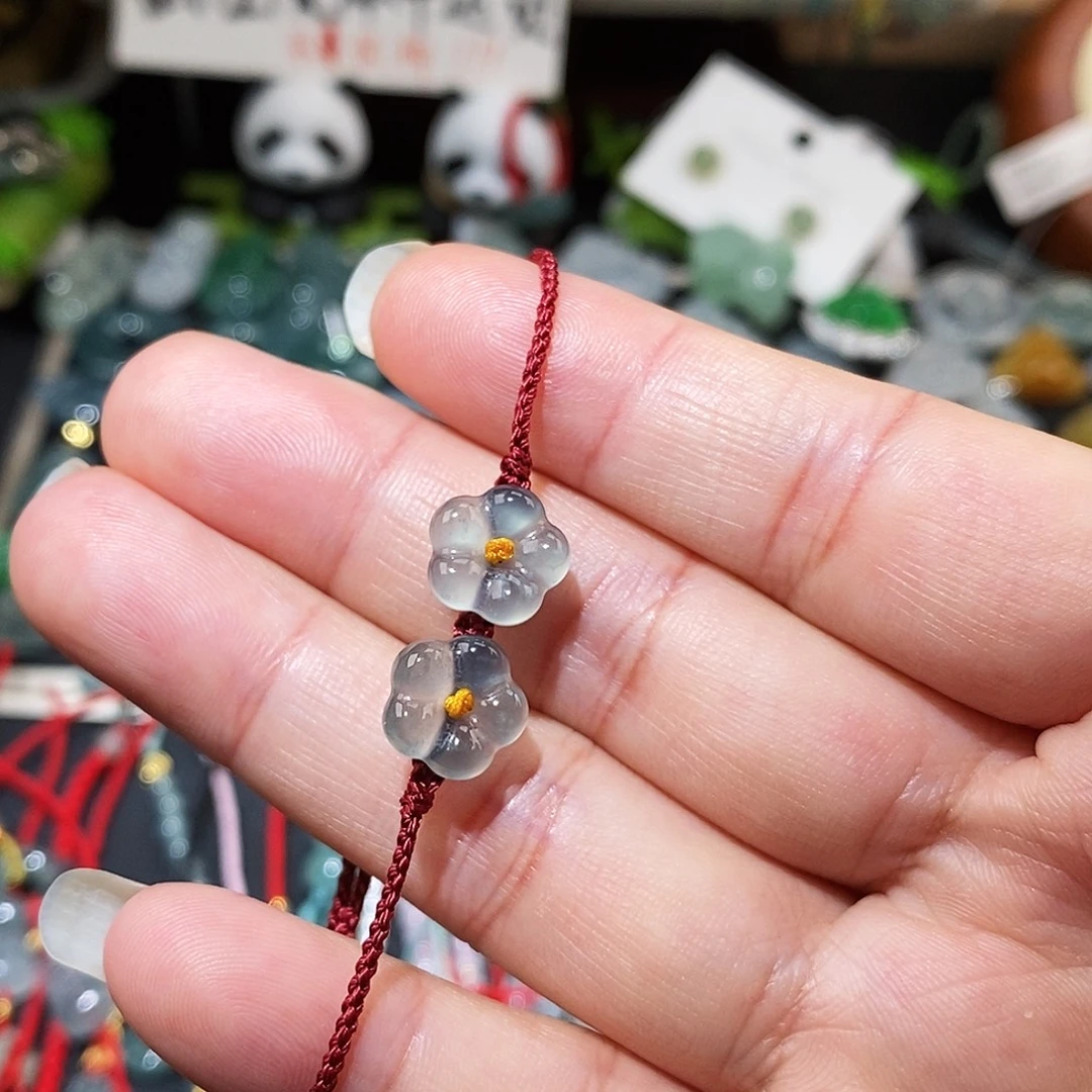 翡翠未镶嵌颈饰大花手绳15