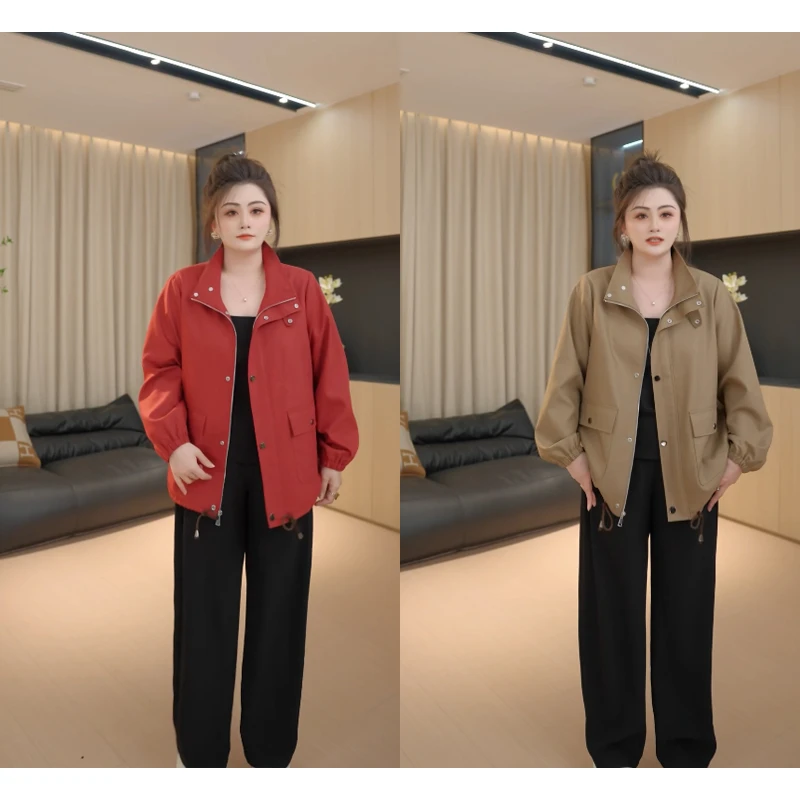 【胖佳佳】自在漫游 休闲短外套春季时尚百搭风衣H625T01699