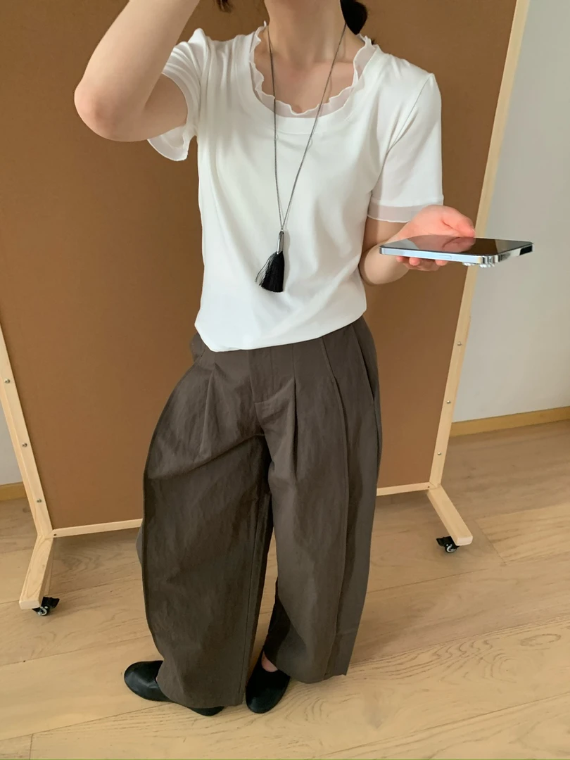 媛可儿面膜花边T