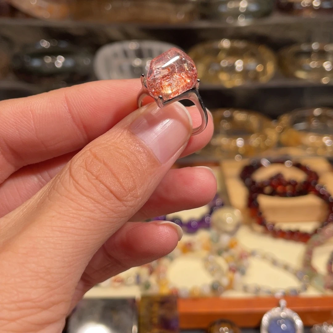 银S925镶嵌戒指水晶