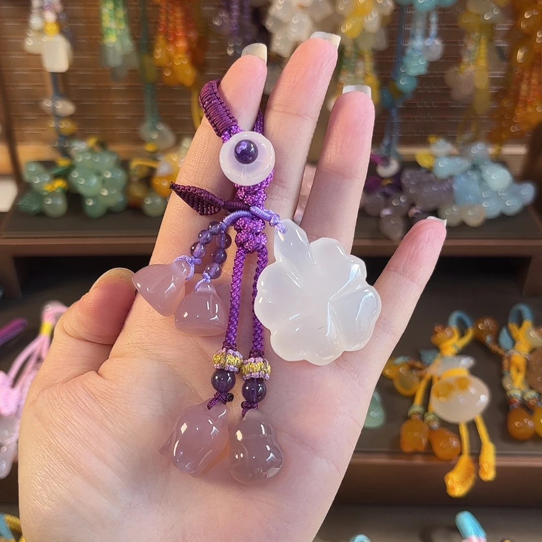 独***忆玛瑙/玉髓未镶嵌车挂福利款钥匙扣