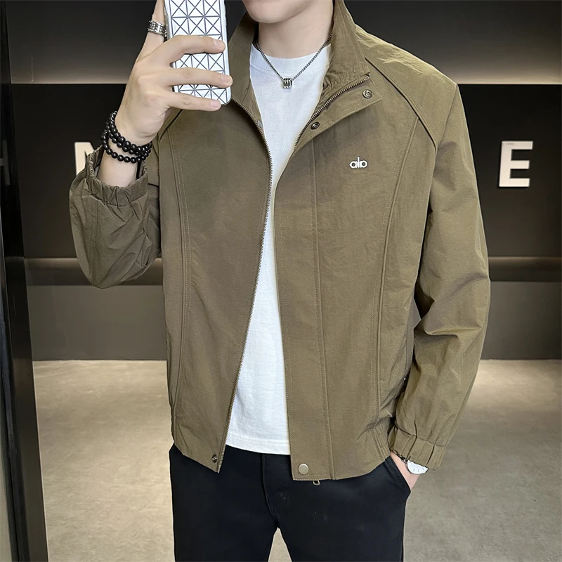 2025秋季新款男士夹克外套韩版潮流时尚百搭帅气立领字母青年上衣