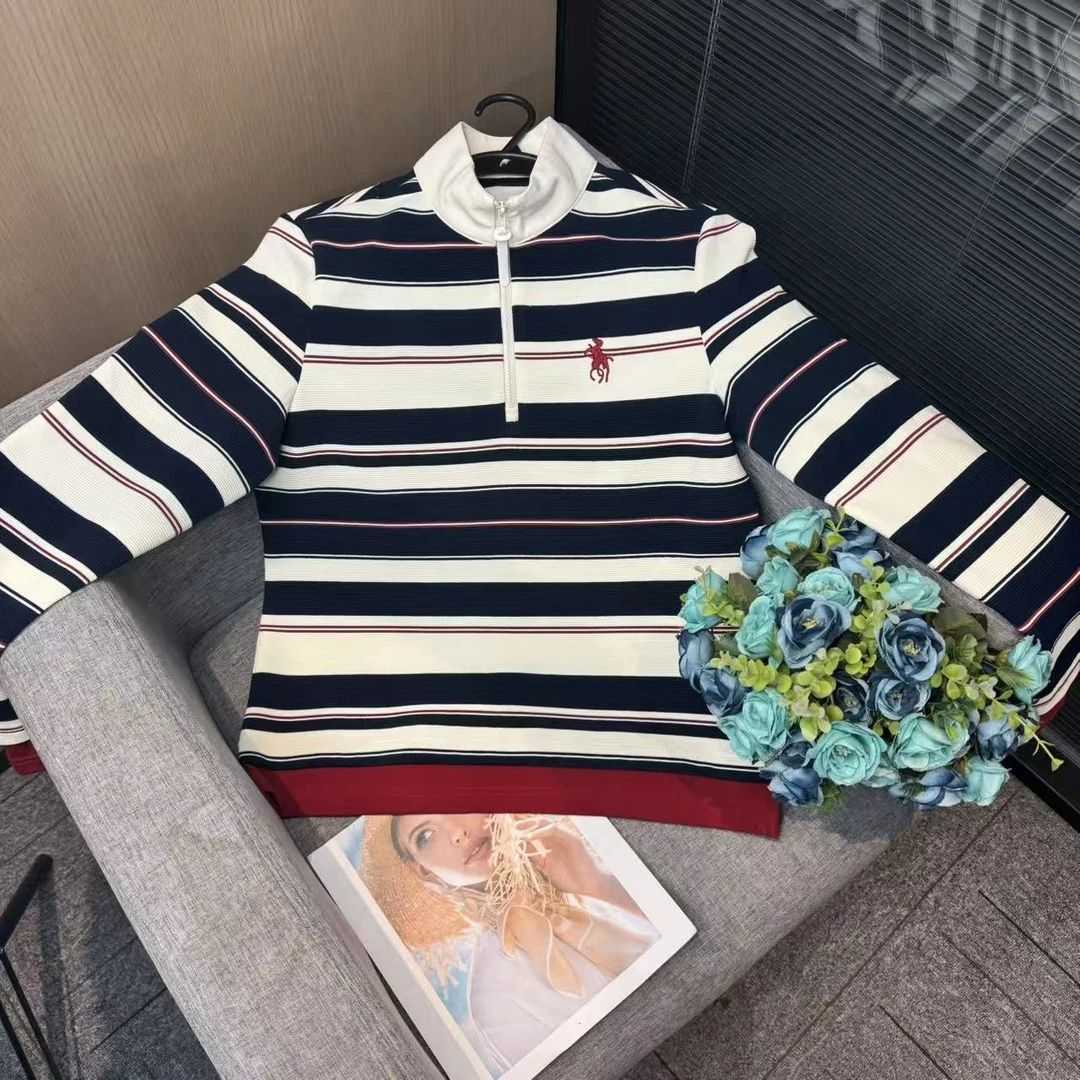 早秋新款时尚舒适轻柔螺纹拼色女款长袖-G50820