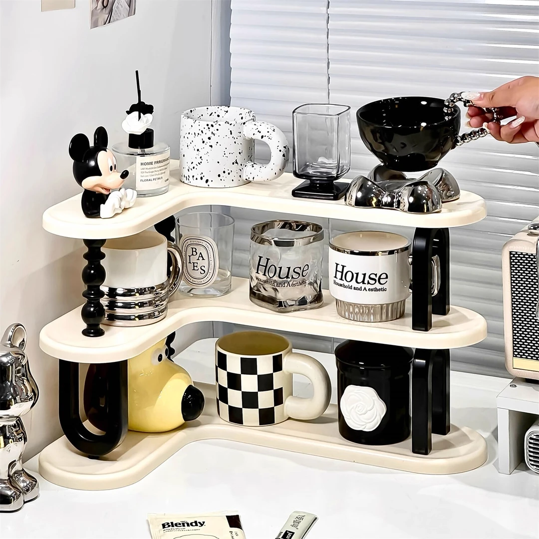 桌面杯架置物架多层茶杯咖啡杯展示收纳架餐桌台面茶具水杯整理架
