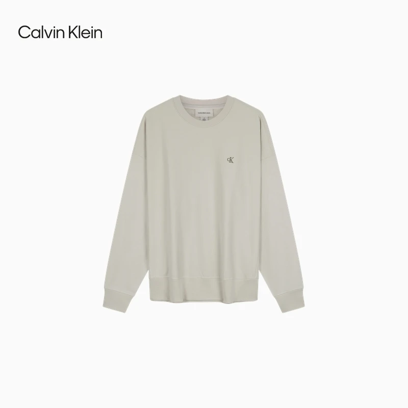 CK Jeans25秋季新款男士休闲简约刺绣宽松落肩运动卫衣