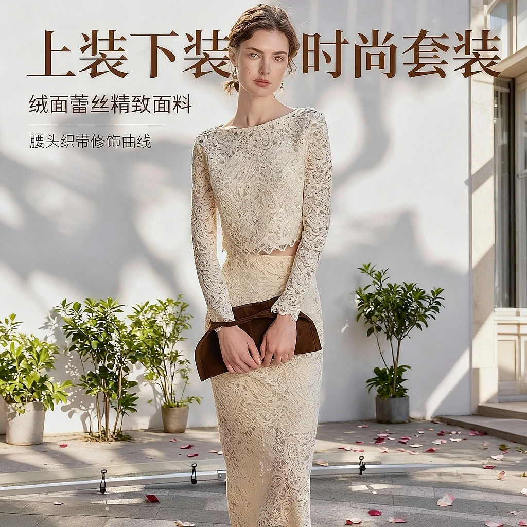 Mix Selection｜暗香雪NO.3 秋季绒面蕾丝套装MSCIY0850+MSCIQ0851