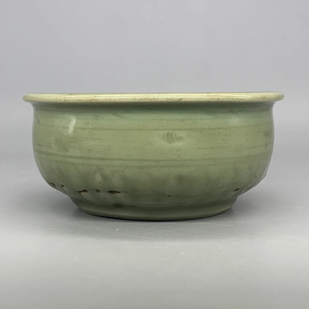 92512019*明早期龙泉窑青瓷刻花卉纹洗/瓷器九/江苏省文物总店/J