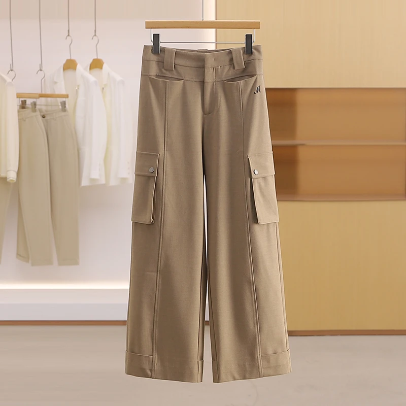 伍莎服饰云仓【嘉】帅气百搭高腰宽松阔腿裤