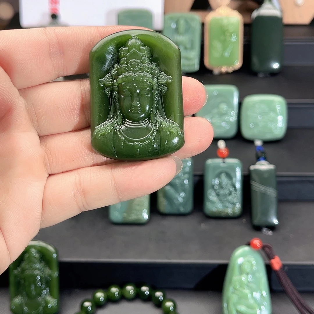 真***实和田玉（碧玉）未镶嵌吊坠(不含链)