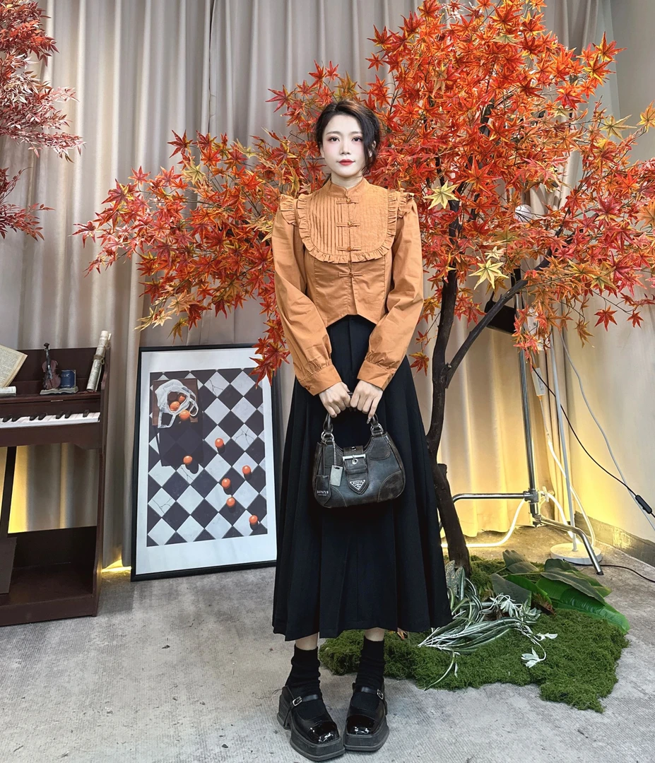 百搭显瘦春秋气质复古上衣AA4016+AXQ422181