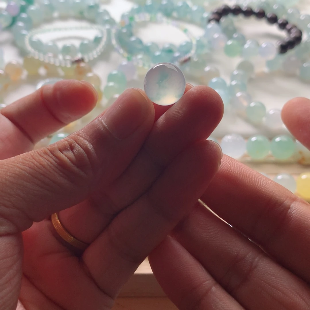 未镶嵌手链翡翠天然翡翠卡12.8单珠