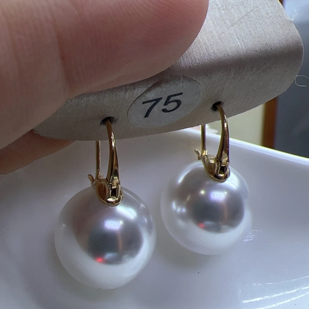淡水珍珠耳饰18K金镶嵌