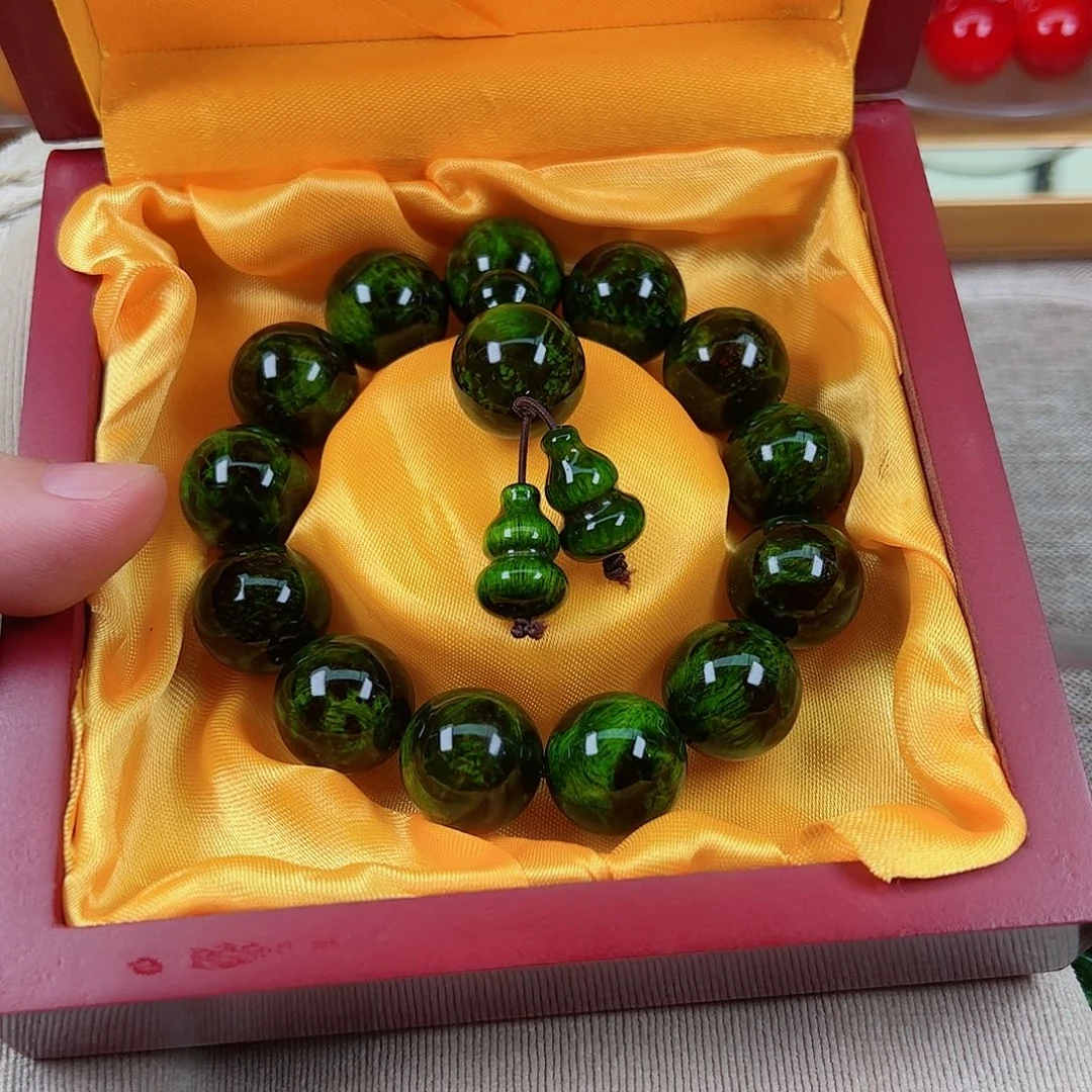 松木（琥珀木）手串/手链水墨丹青1.8