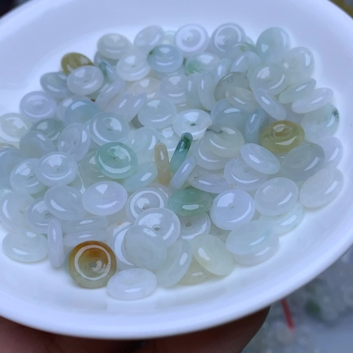 翡翠散珠卡9冰平安扣20个