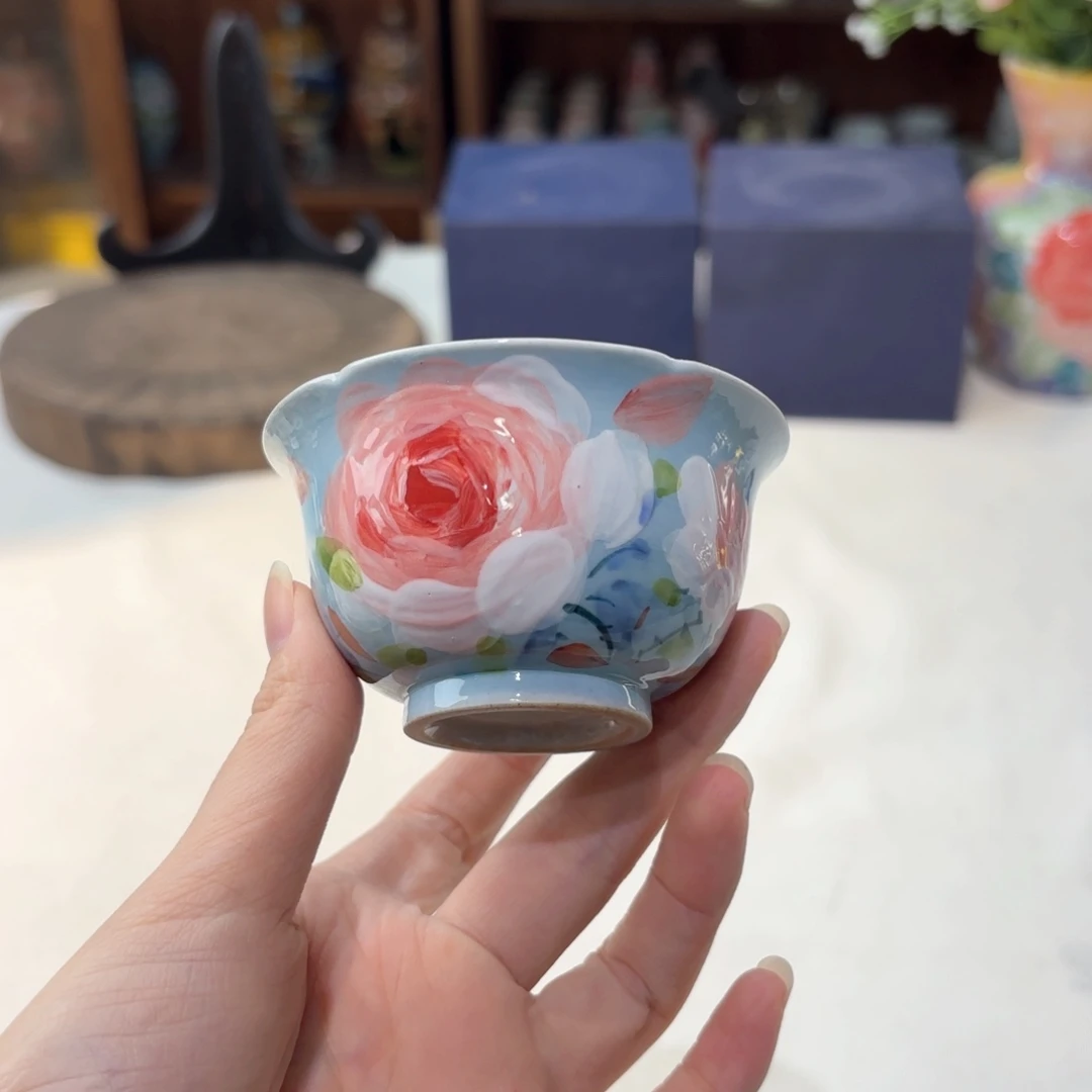 聂*梵景德镇手绘高温釉下彩陶瓷茶具