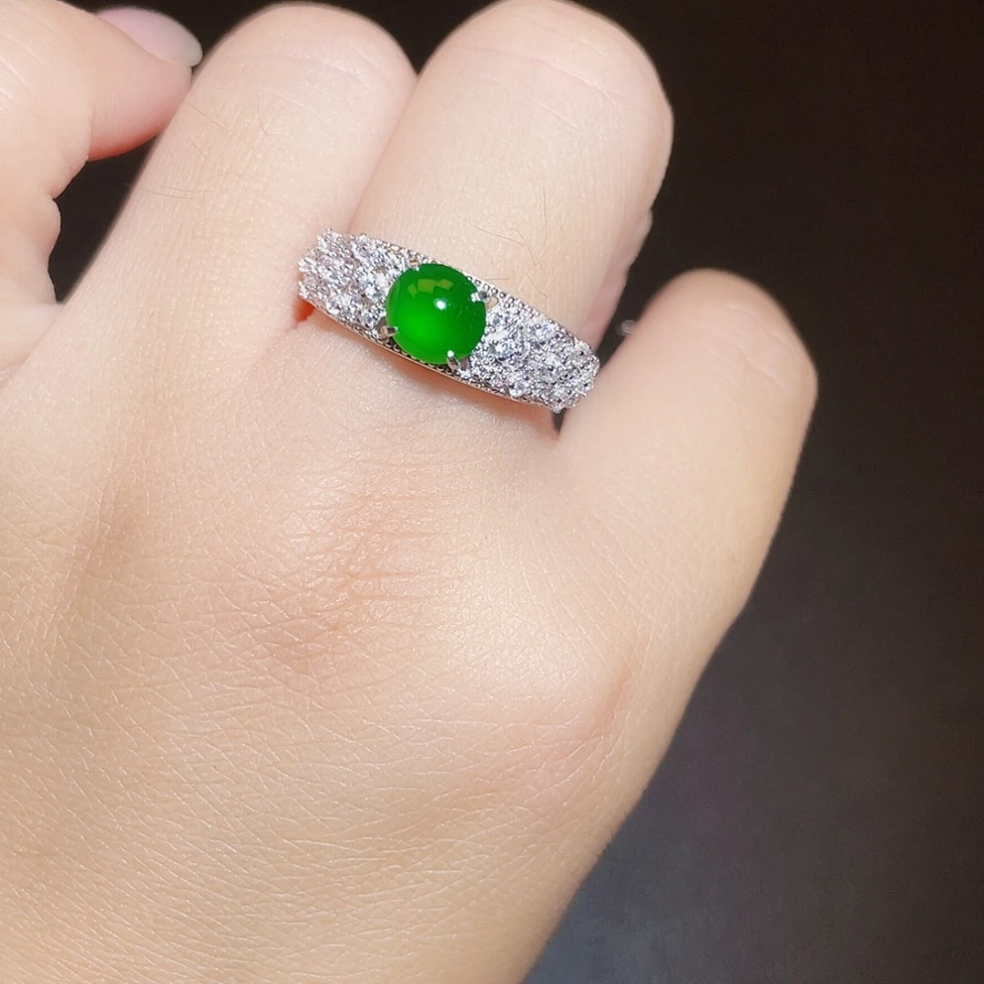 翡翠挂件银S925镶嵌