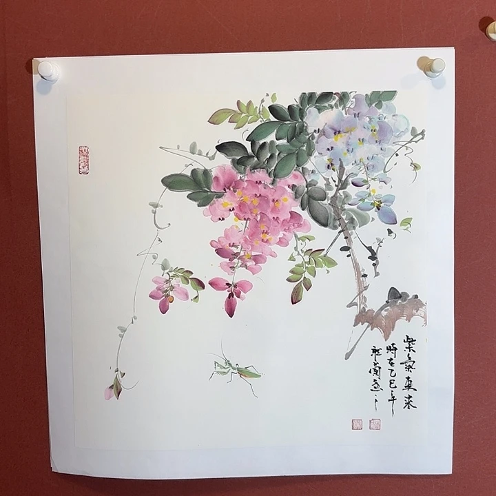 国画听兰老师花鸟