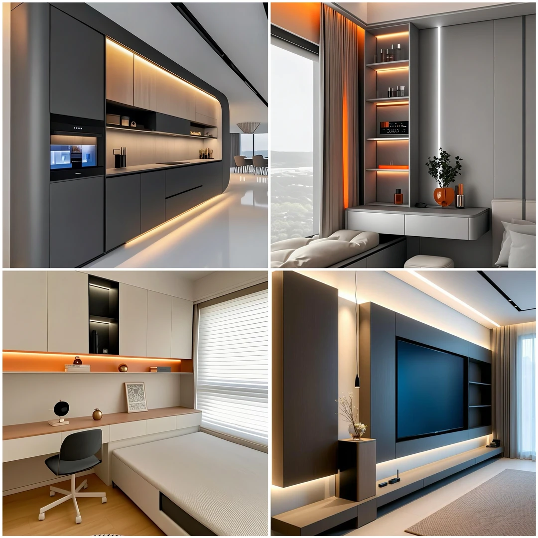 新款家装全屋定制装修图库定制衣柜橱柜鞋柜酒柜效果图实景图合集