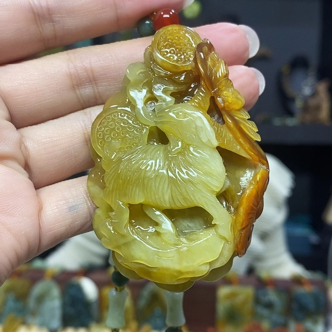 未镶嵌岫玉挂件吊坠项链